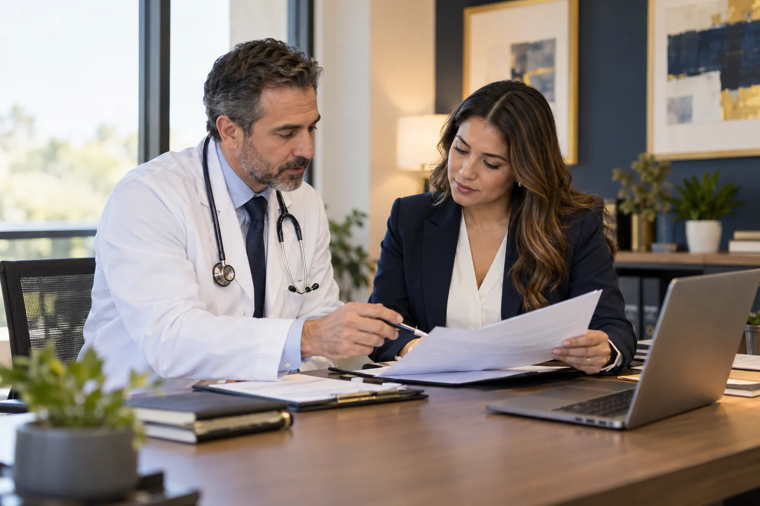 Credentialing specialist reviewing provider enrollment information
